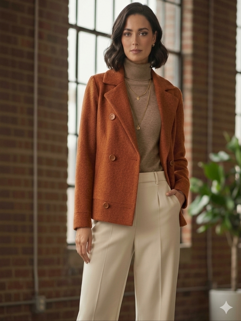 Vintage 90s MAGASCHONI Cardigan Sweater, Rust Orange, Women's S/P NWOT
